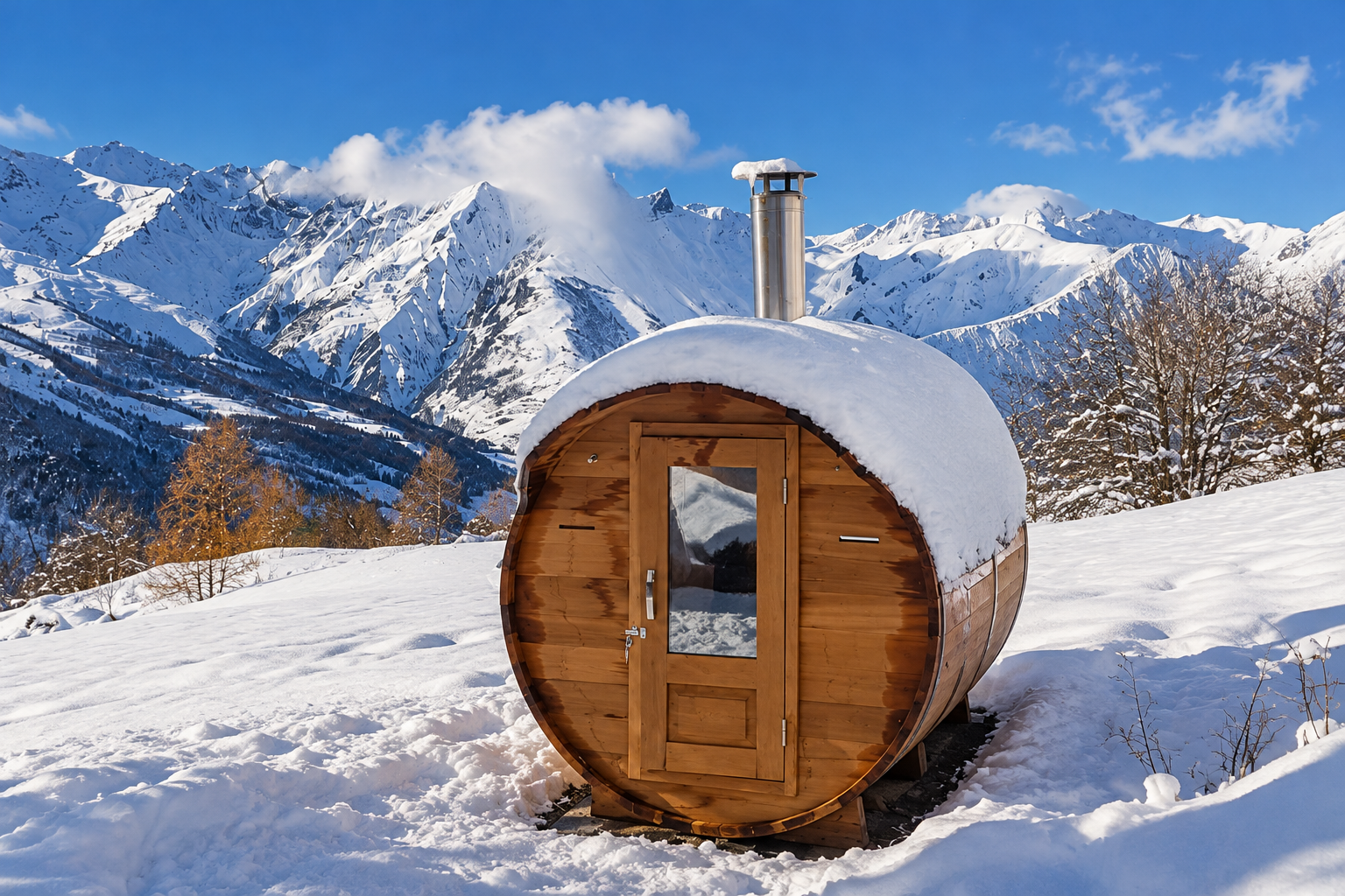 Outdoor panoramic sauna